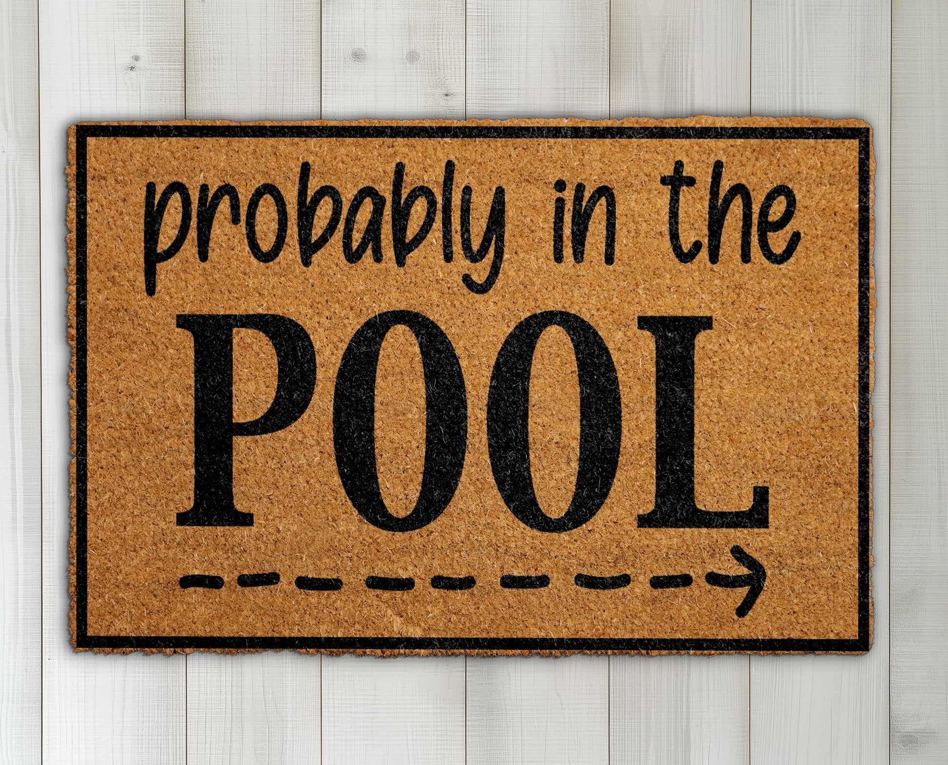 Summer Fun: Probably In The Pool Doormat, Poolside Decor