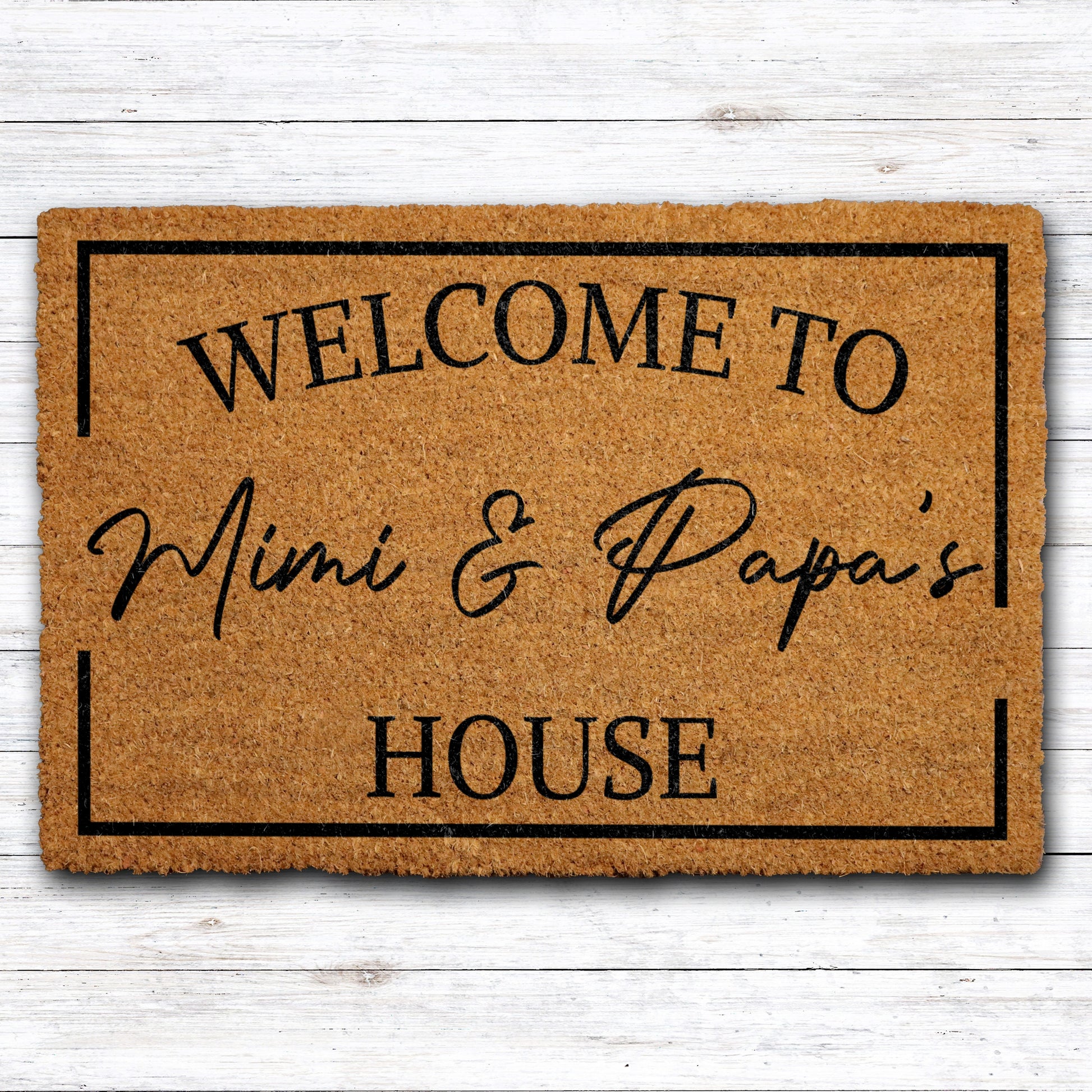 Personalized Grandparents Welcome Mat, Custom Family Door Mat, Housewarming Gift