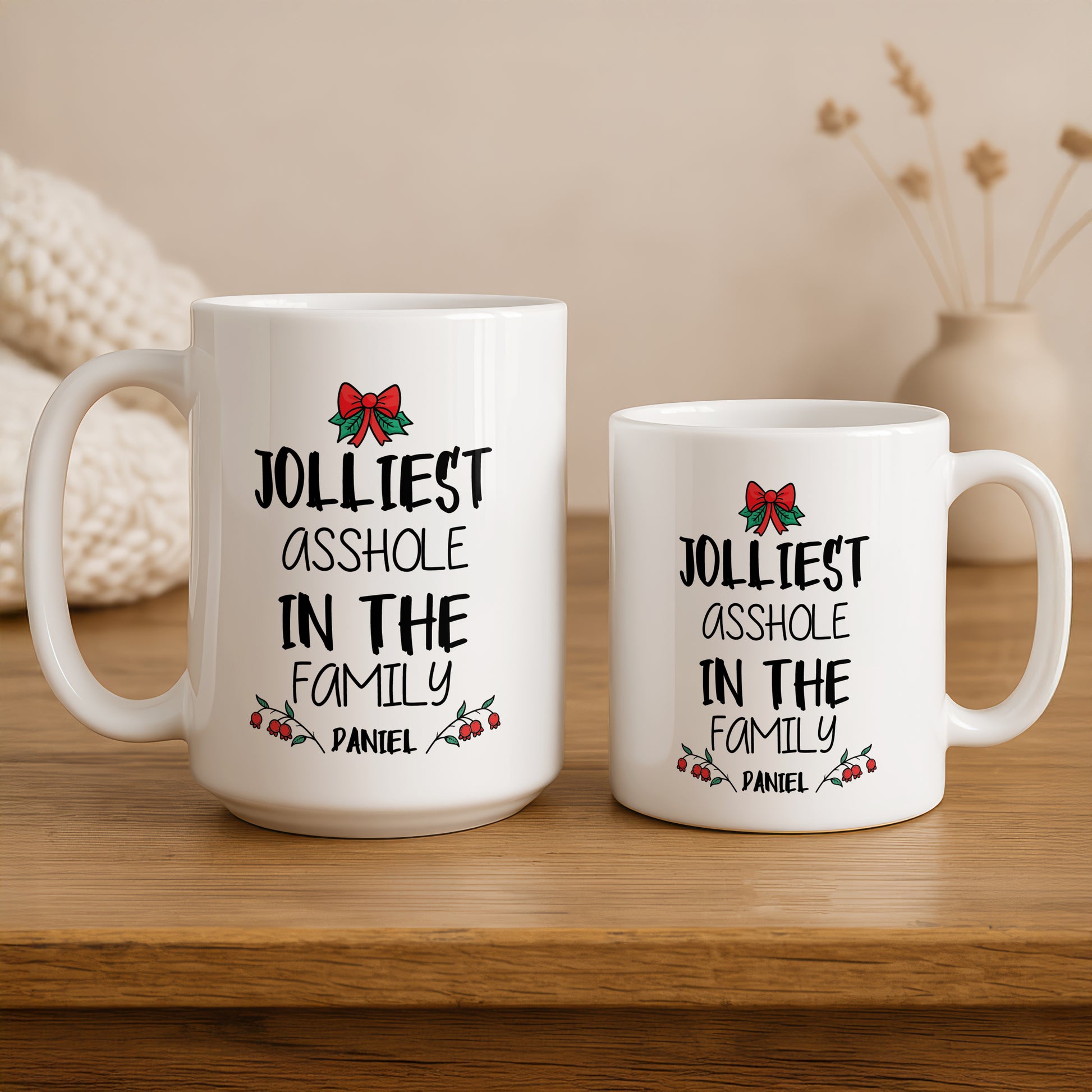 Personalized Swear Word Ceramic Mug, Funny Xmas Gift for Brother