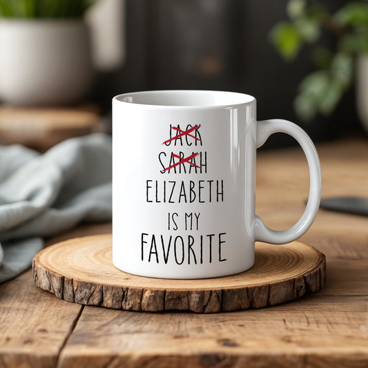 Engraved "Favorite Child" Ceramic Mug, Perfect Mother's Day Gift!