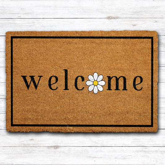 Spring Floral Welcome Mat, Farmhouse Porch Decor, Funny Housewarming Gift