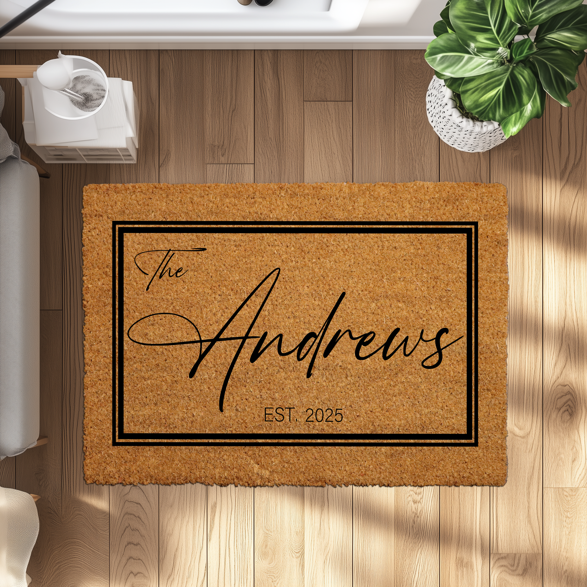 Personalized Family Name Welcome Doormat, Ideal Gift for Homeowners