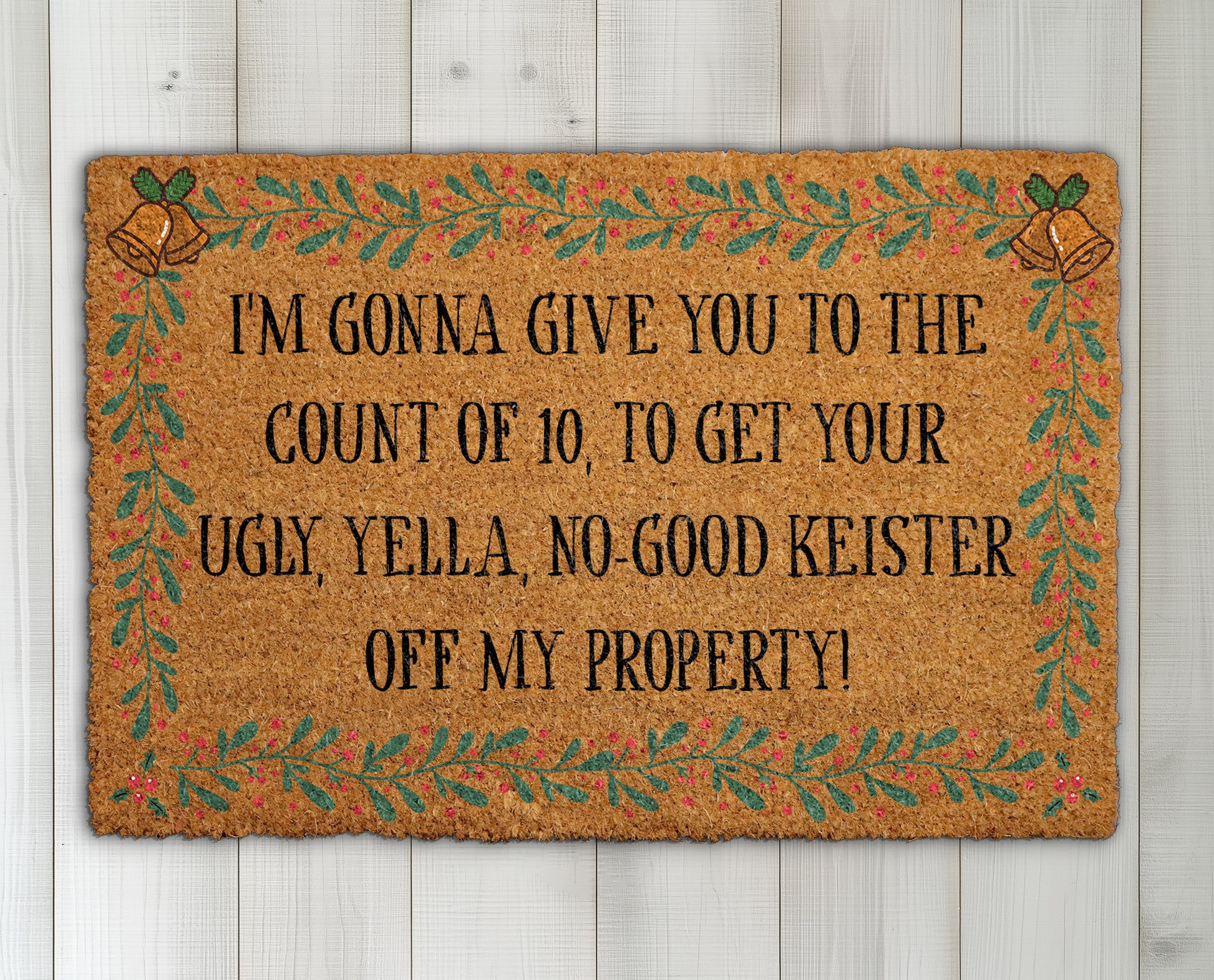 Count To 10 Doormat, Funny Christmas Welcome Mat, Movie Quote