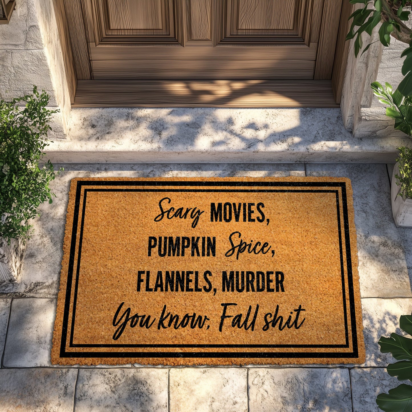 Fall Themed Doormat, Funny Halloween Welcome Mat, Spooky Porch Rug