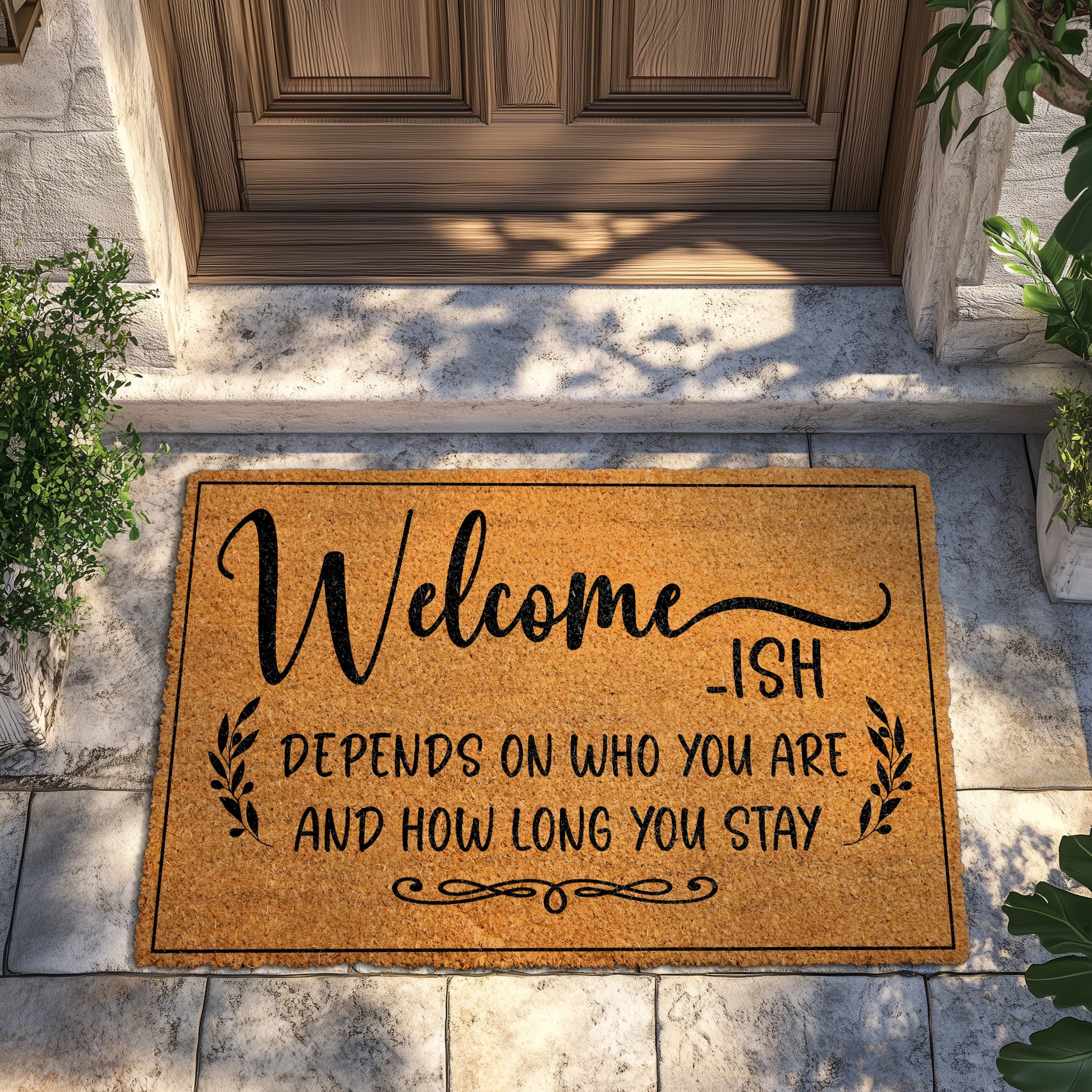 Welcome-Ish, Sarcastic Doormat: Show Your Personality at the Door