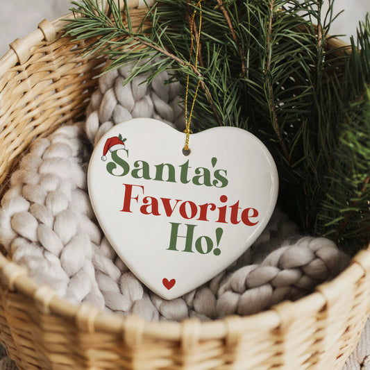 Santa's Favorite Ho Ornament, Funny Adult Humor Dirty Xmas Keepsake