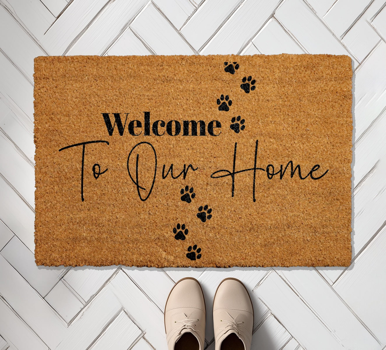 Paw Print Welcome Mat: A Cozy Greeting for Pet Lovers