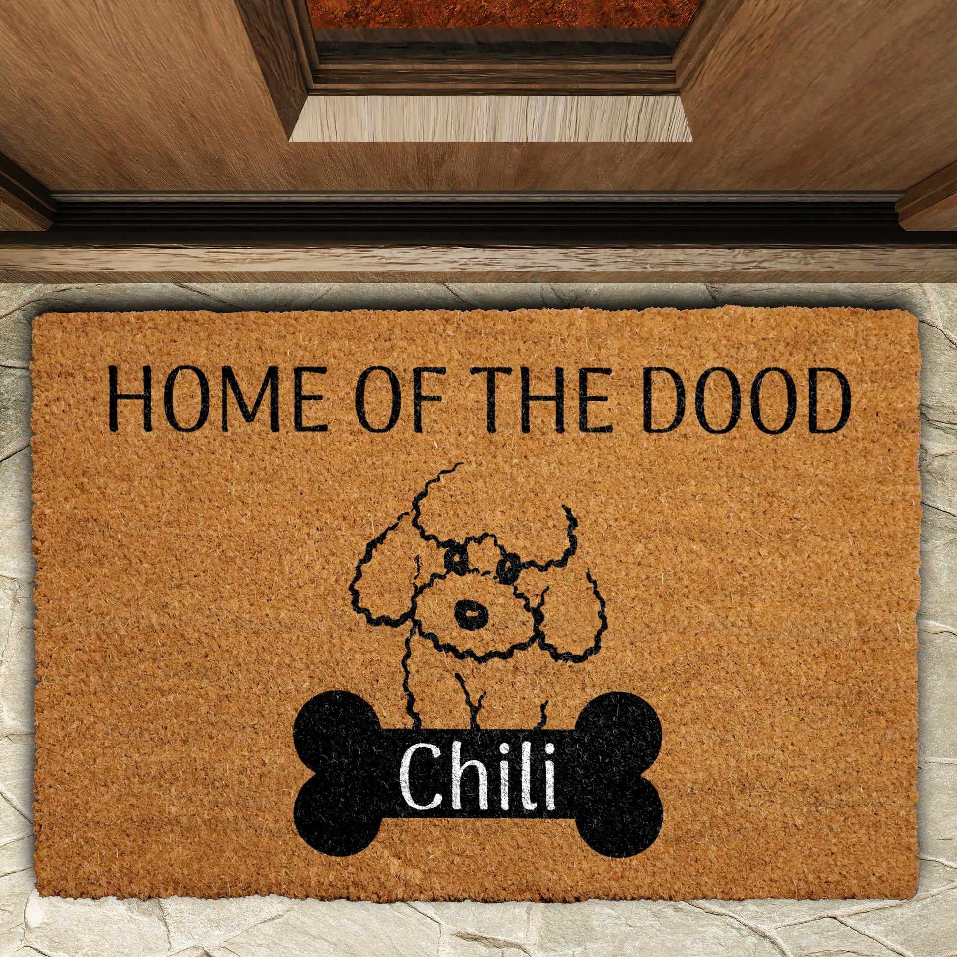 Custom Dog Name Welcome Mat, Personalized Labradoodle Lover Gift, Porch Decor