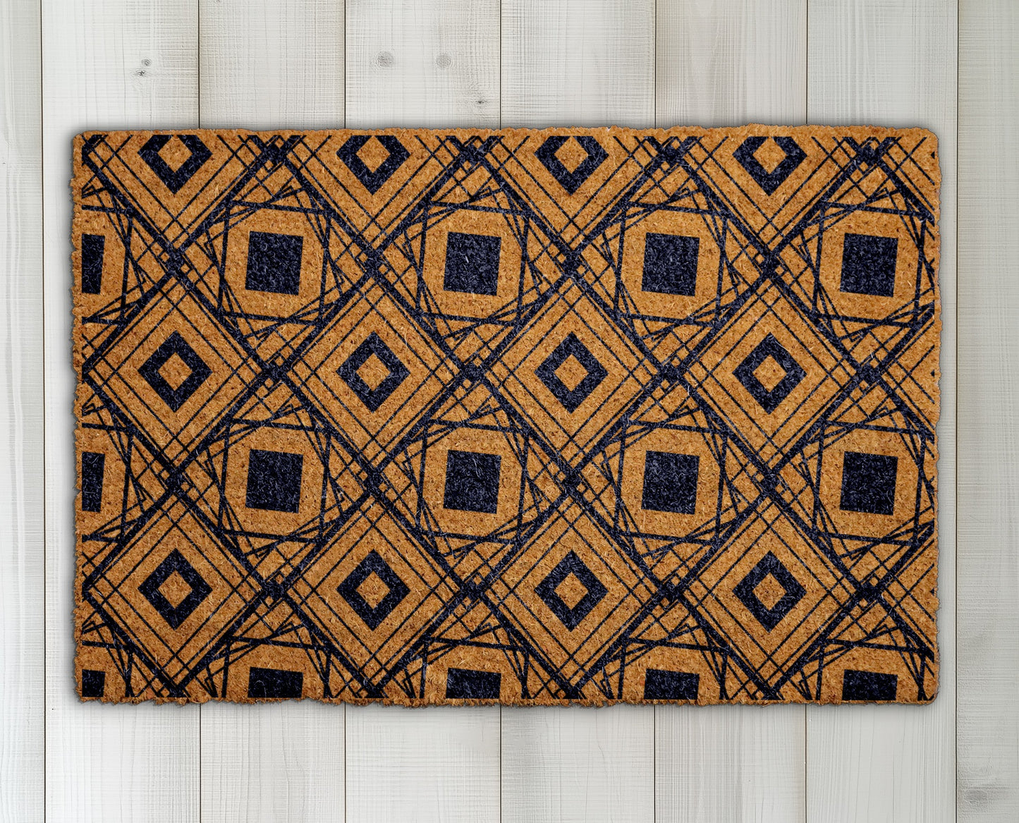 Mid-Century Modern Doormat, Geometric Pattern Welcome Mat, Abstract Home Decor