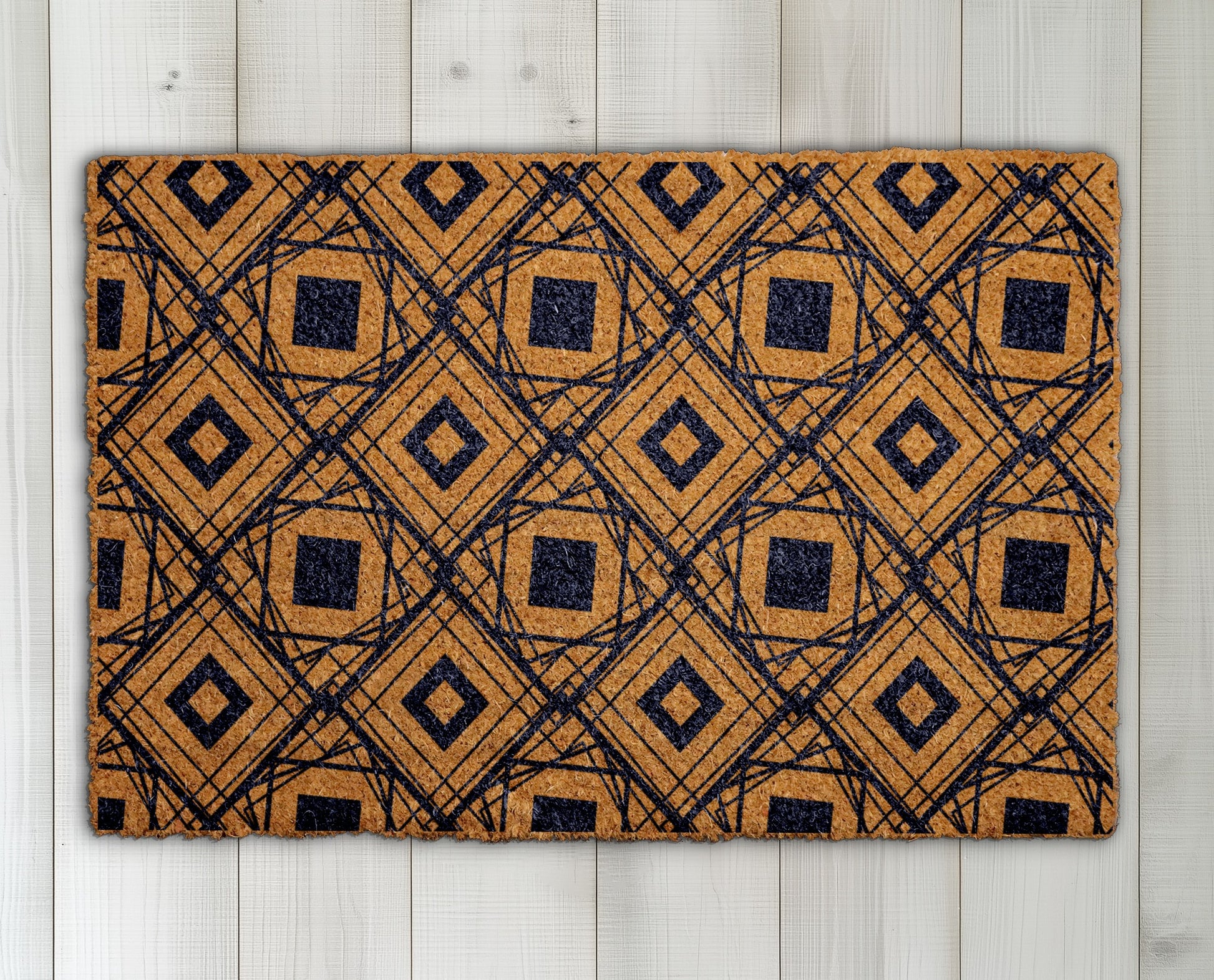 Mid-Century Modern Doormat, Geometric Pattern Welcome Mat, Abstract Home Decor