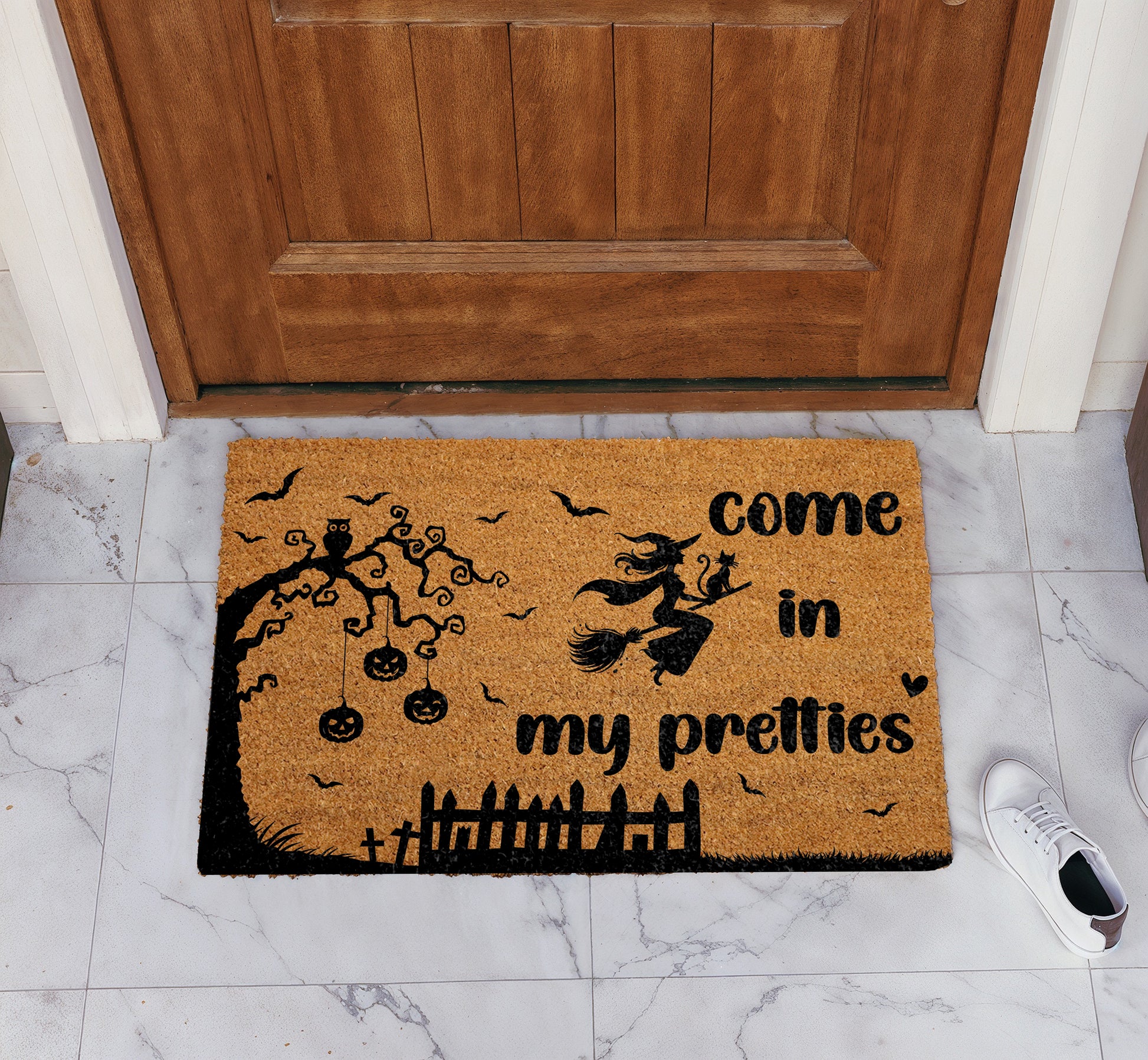 Witch Welcome: Spooky Season Doormat, Funny Housewarming Gift Decor