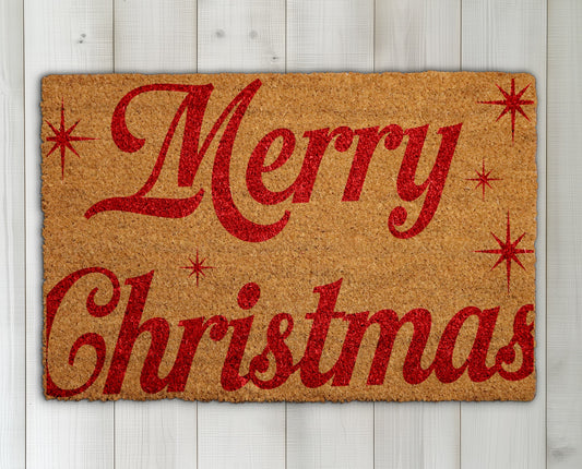 Festive Red Lettering Doormat, Perfect for Holiday Season Home Decor
