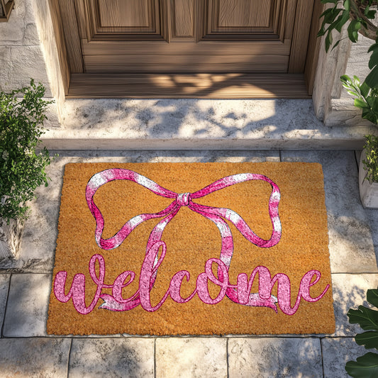 Charming Coquette Bow Doormat, Ideal Housewarming Gift for Girly Style