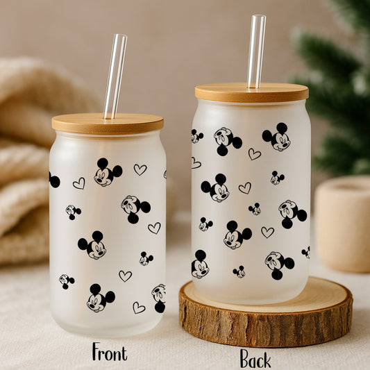 Mickey & Hearts Iced Coffee Tumbler, Disney Inspired Kids Drinkware