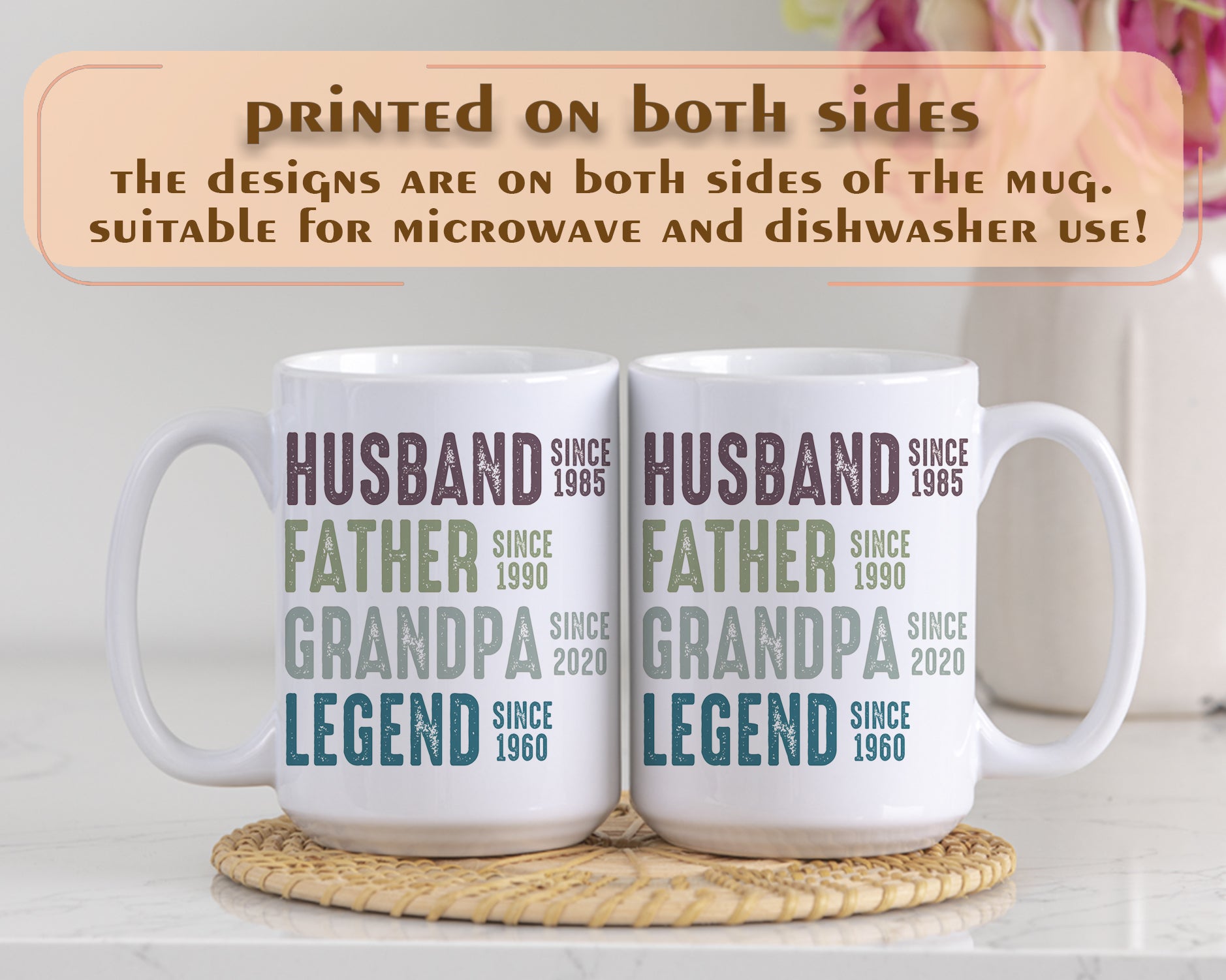 Custom Dad Tea Cup, Personalized Gift For Him – Legend Mug