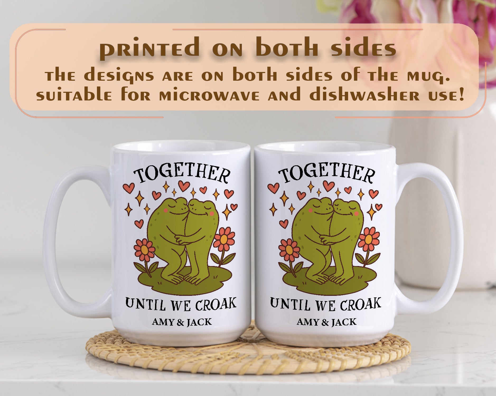Fun Frog Couple Mug for Anniversary and Valentine's Tea Time