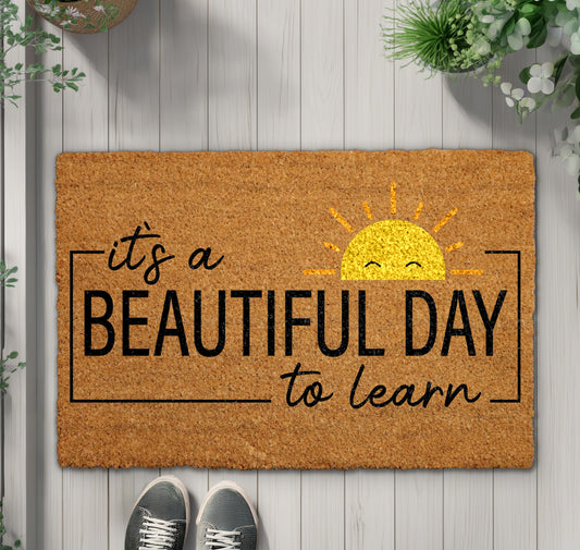 Happy Sun Classroom Welcome Mat, Back To School Gift