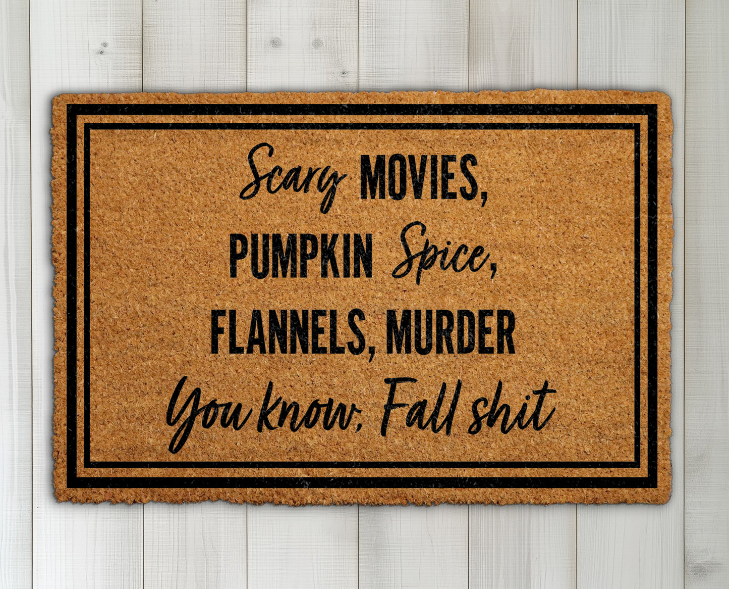 Fall Themed Doormat, Funny Halloween Welcome Mat, Spooky Porch Rug