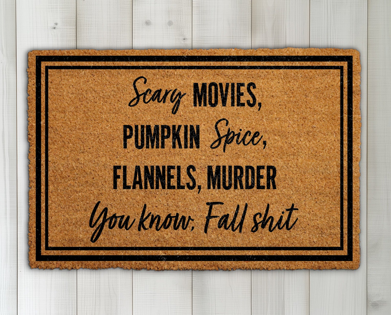Fall Themed Doormat, Funny Halloween Welcome Mat, Spooky Porch Rug