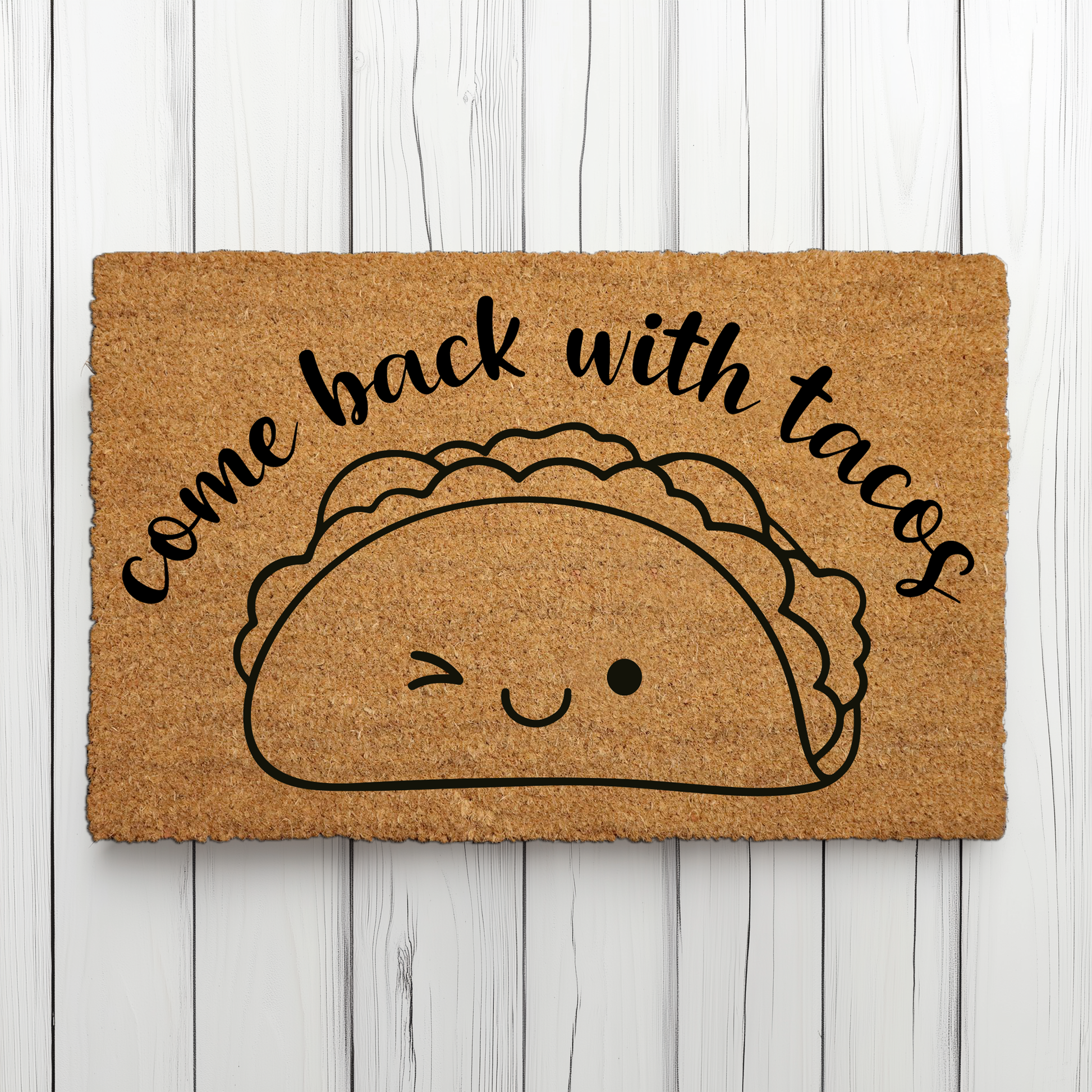 Sarcastic Farmhouse Doormat: Welcome Home with Tacos, Patio Ready