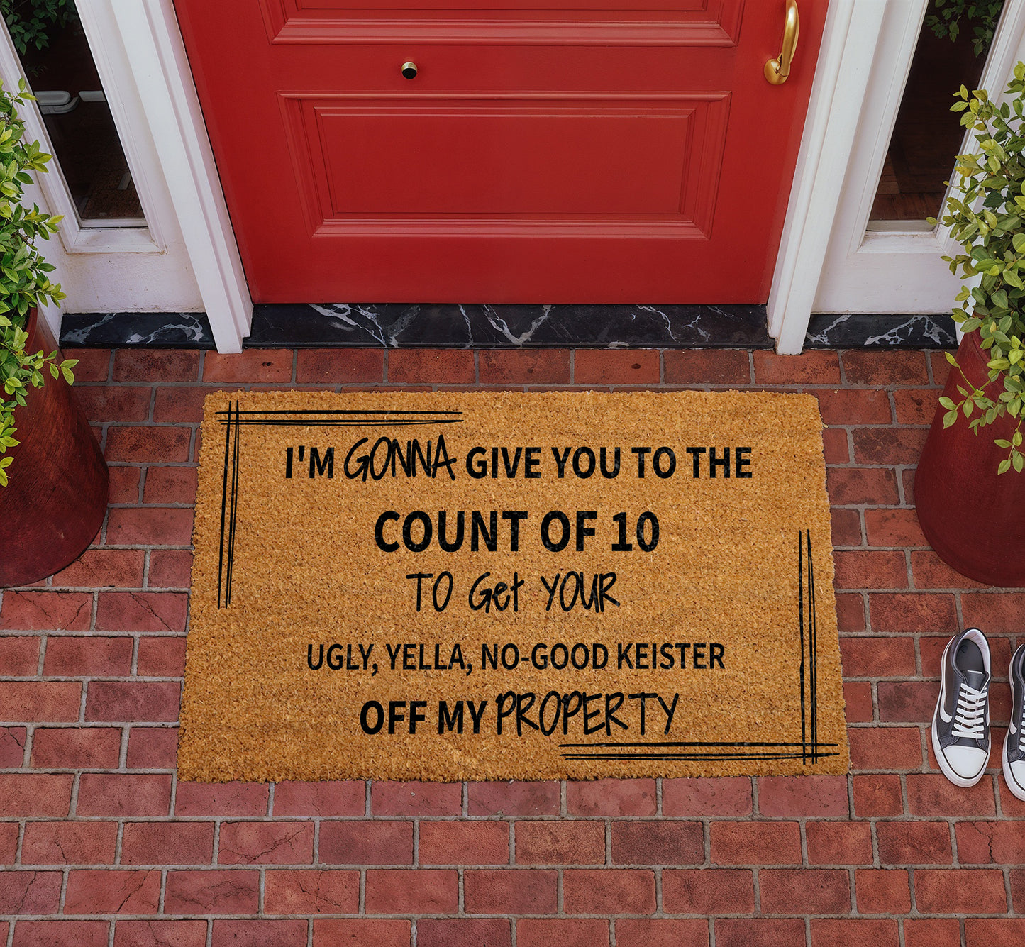 Gonna Give You To The Count Of 10 Doormat, Holiday Housewarming Gift