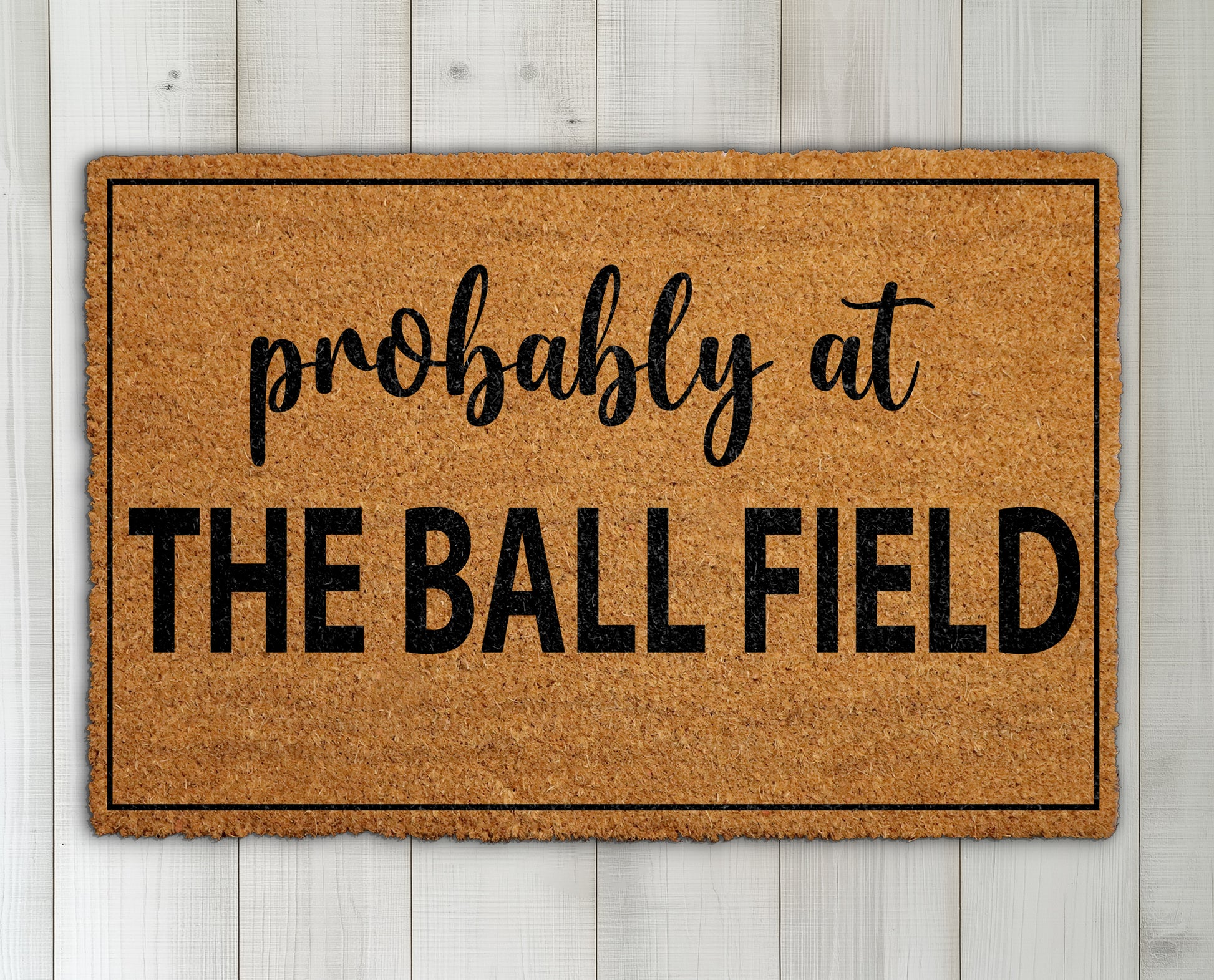 Sports Fan Baseball Mom Doormat, Stylish Softball Front Porch Rug