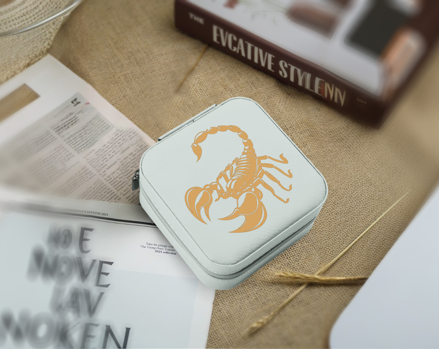 Personalized Zodiac Jewelry Box, Engraved Travel Organizer for Women