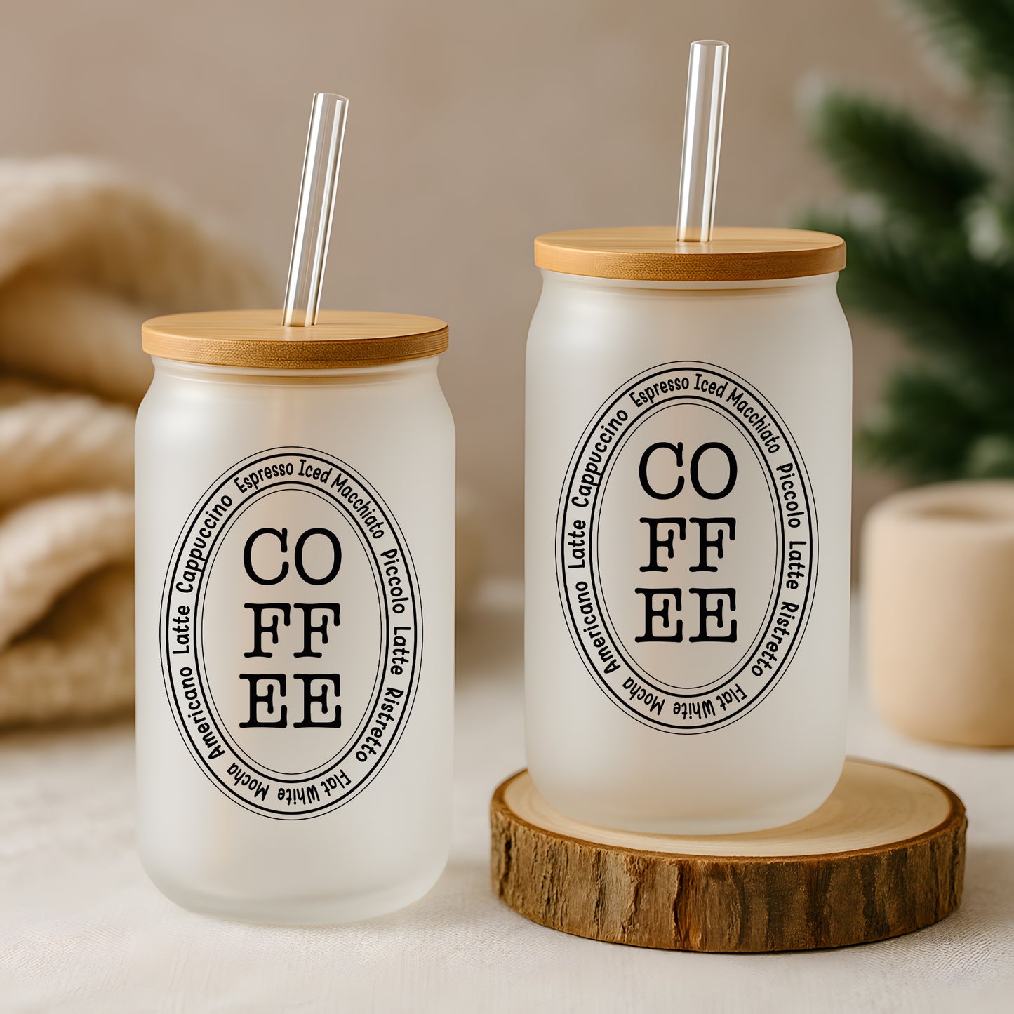 Cute Coffee Drinkware, Clear Glass Iced Coffee Cup, Barista Friend Presents
