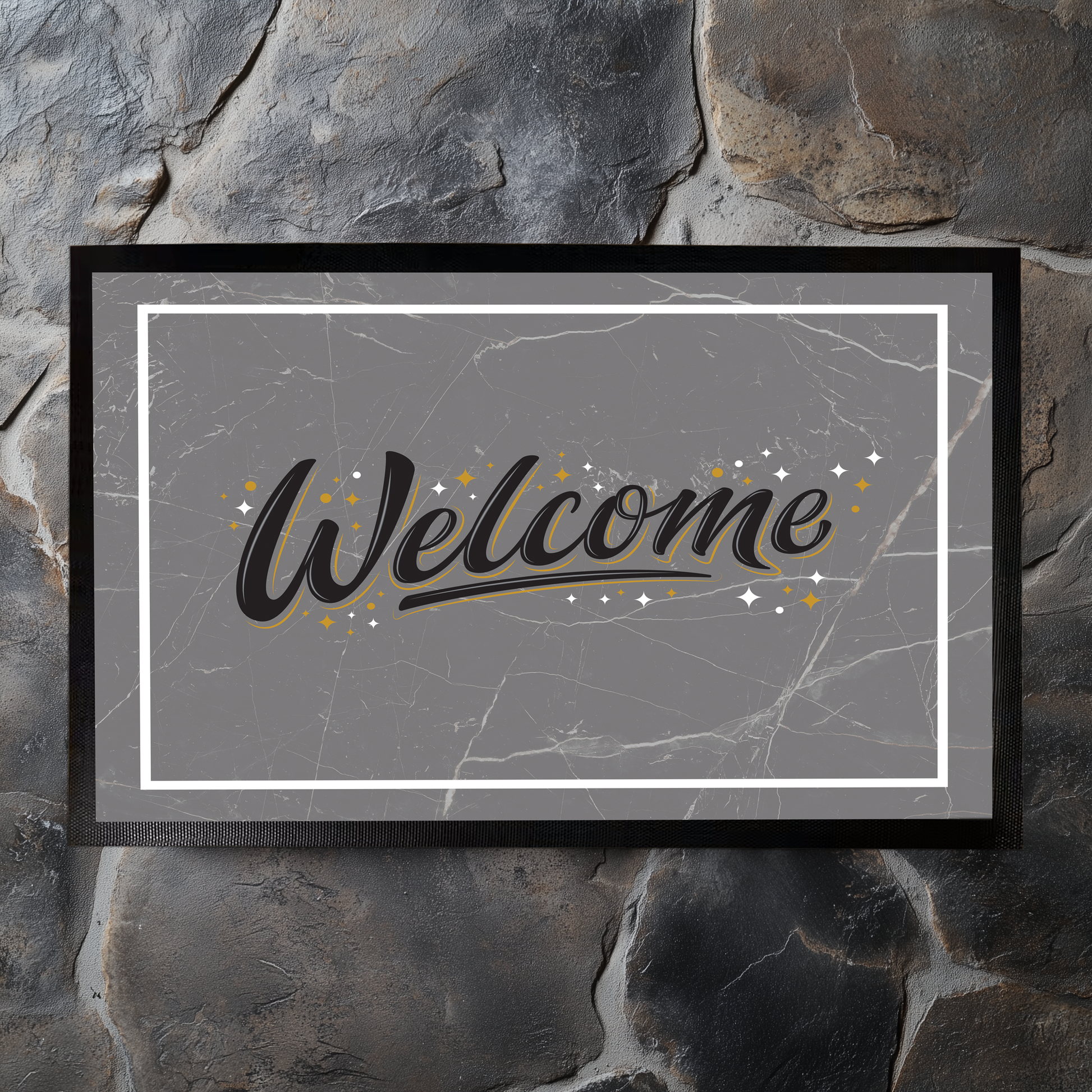 Sublimation Marble Welcome Doormat, Modern Entryway Rug, Elegant Home Decor