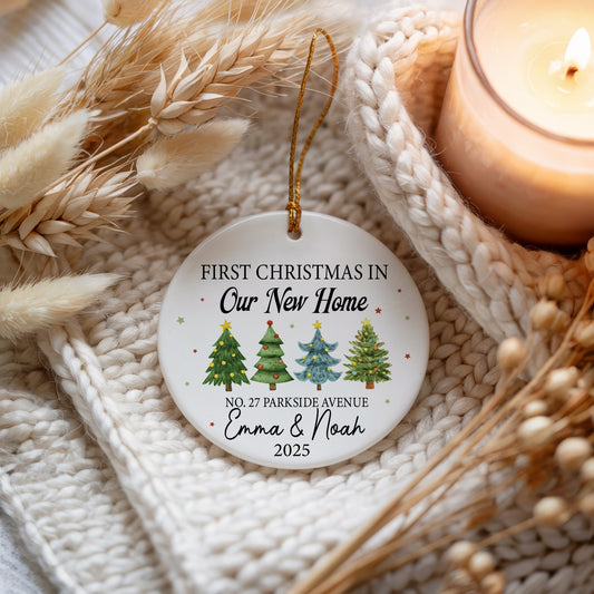 Personalized Ceramic First Christmas in New Home Xmas Ornament,  Keepsake