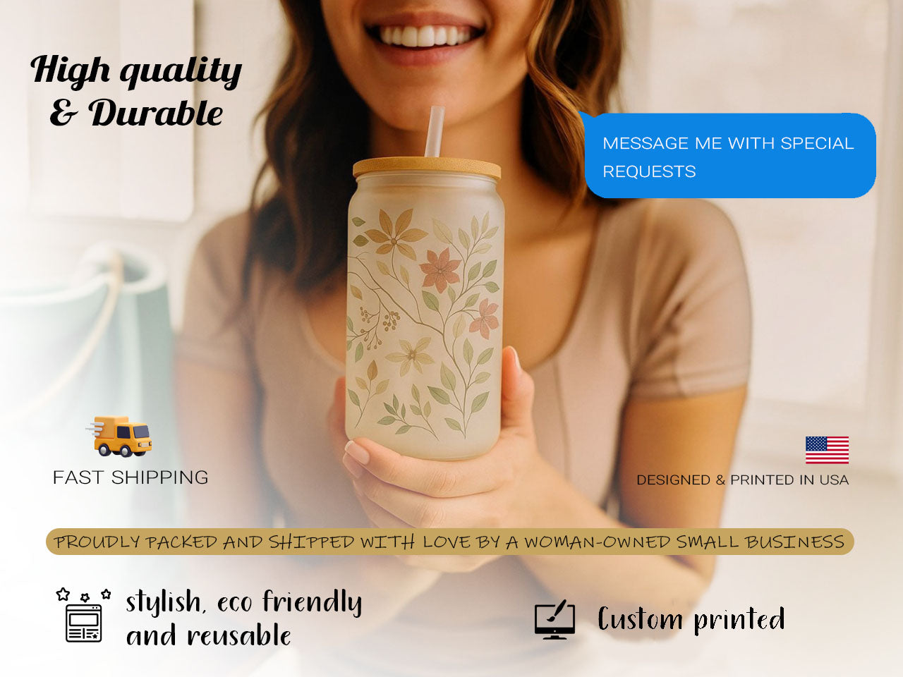 Adorable Cat Glass Tumbler, Ideal for Cat Owners, Eco-Friendly Choice