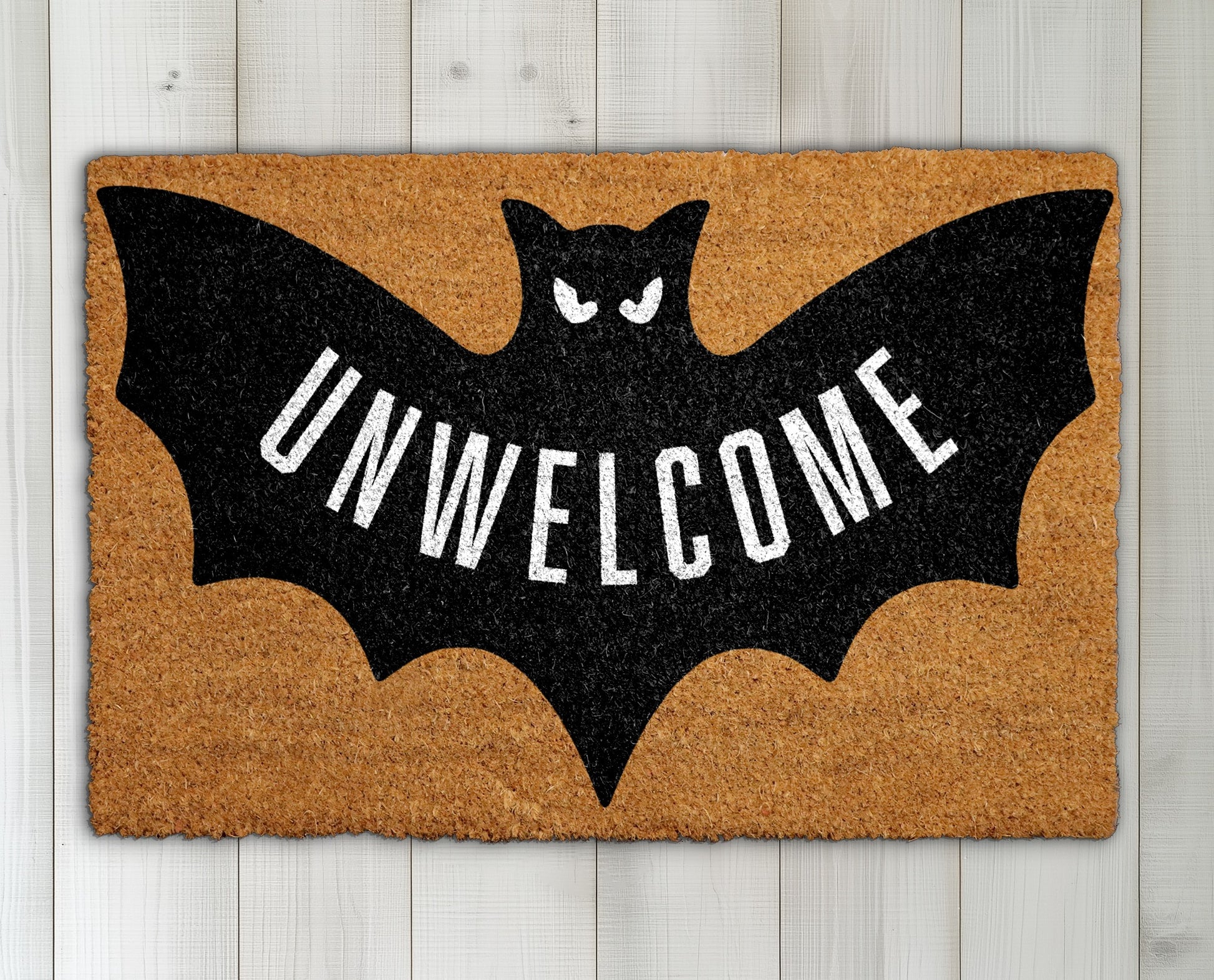 Spooky Bat, Funny Gothic Doormat for Fall Front Door Decor