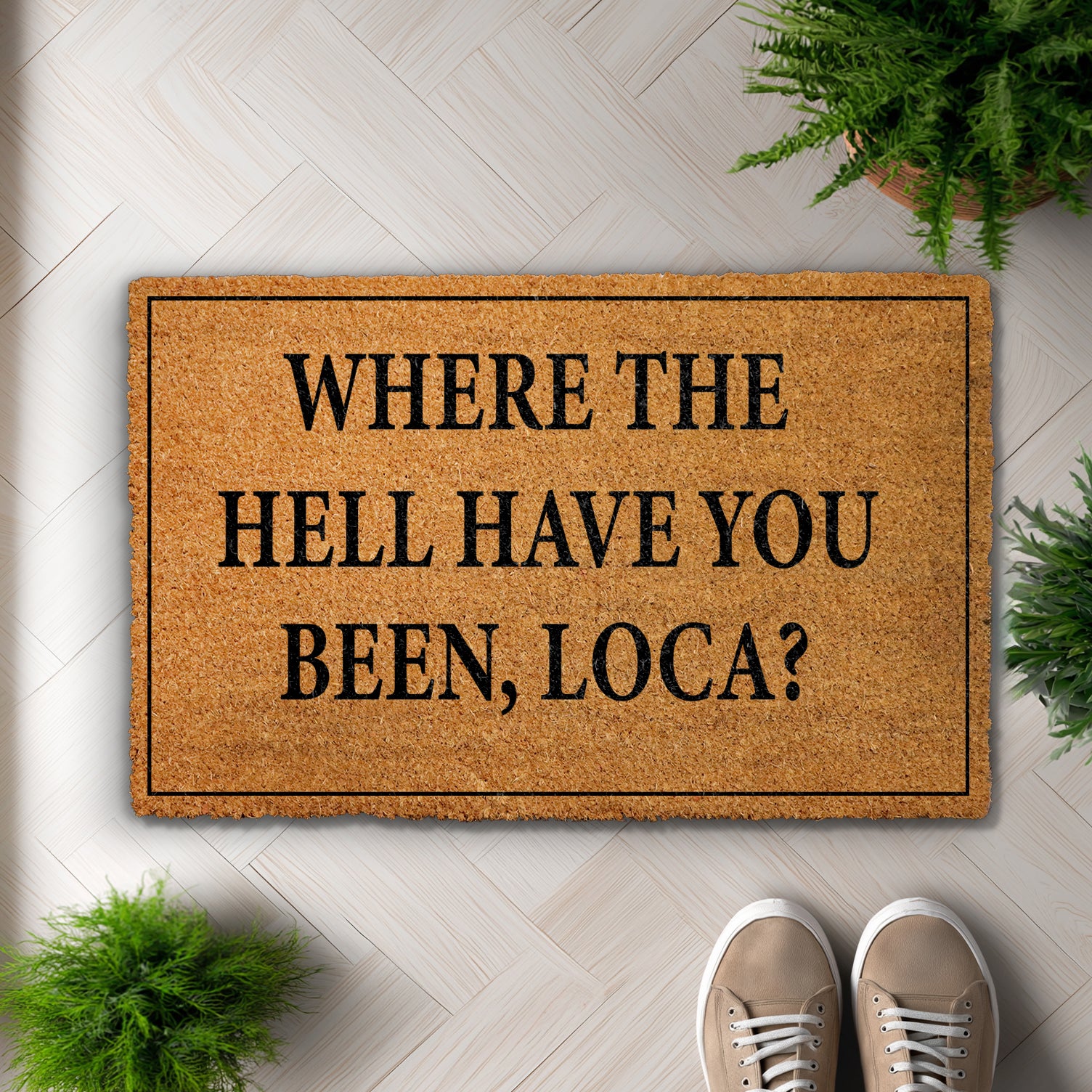Loca Doormat: Welcome Movie Quote Porch Decor for Housewarming!