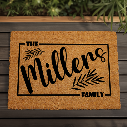 Custom Family Name Coir Doormat, Personalized Entryway Rug, Unique Housewarming