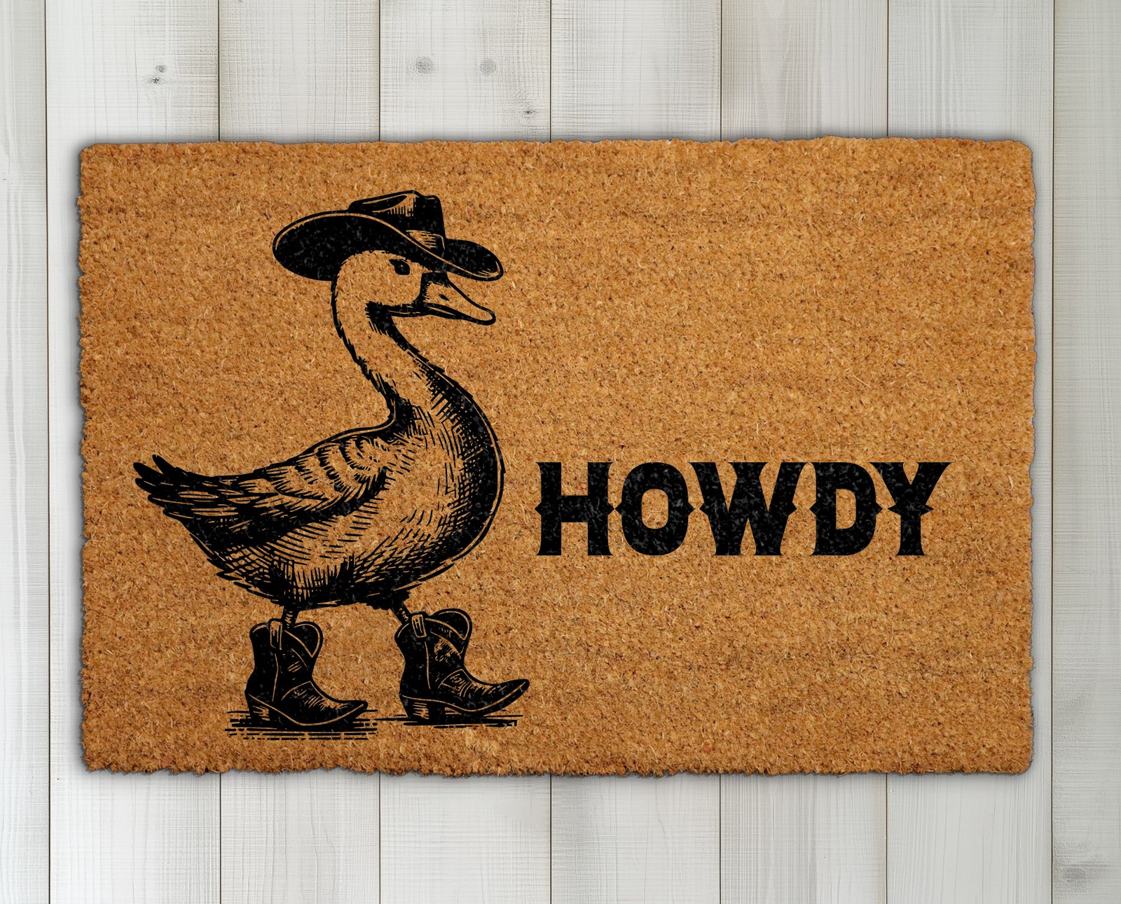 Rustic Western Animal Welcome Mat, Funny Cowboy Porch Decor