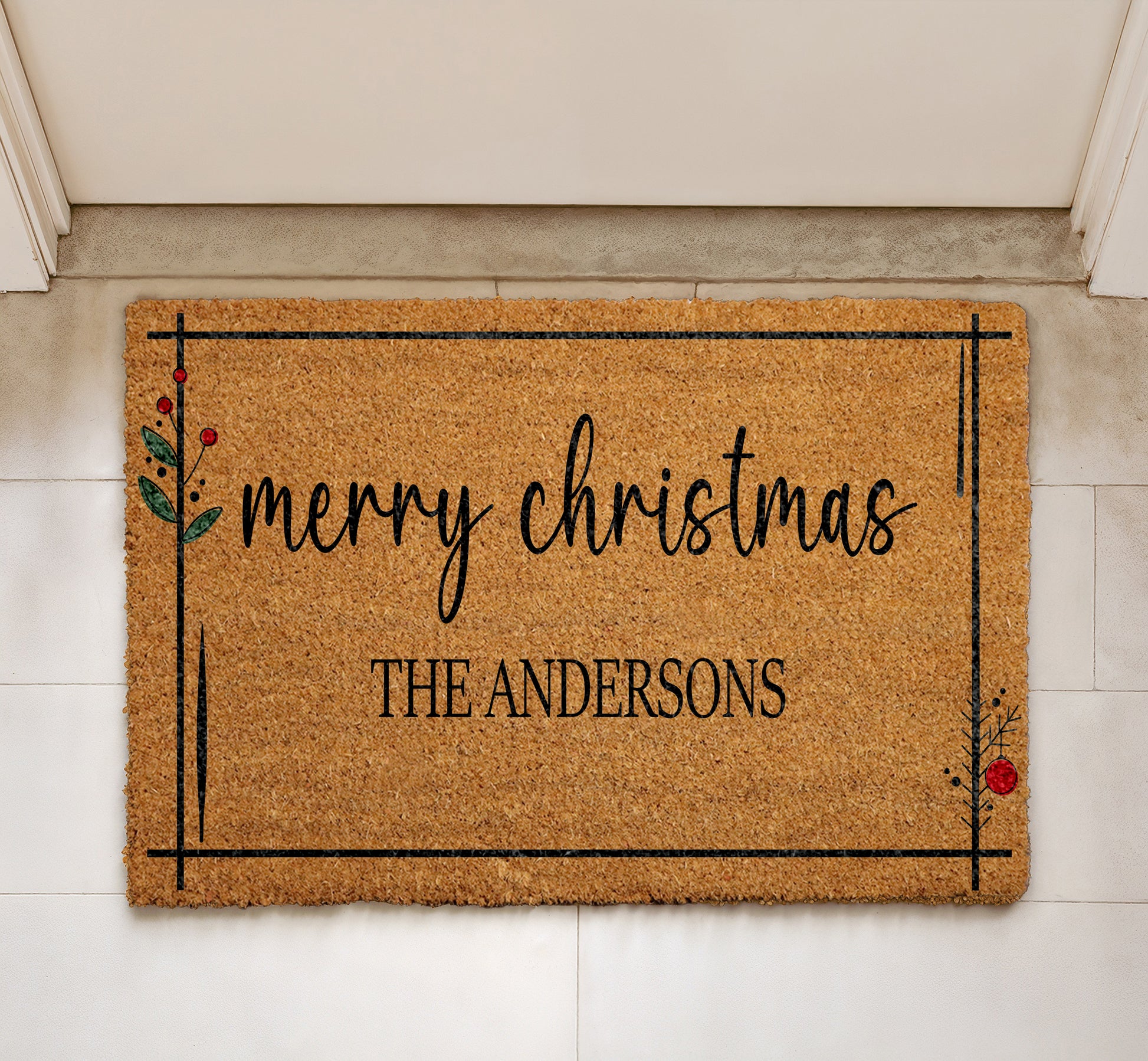 Spread Holiday Cheer with Custom Christmas Doormat, Personalized Santa Welcome Mat