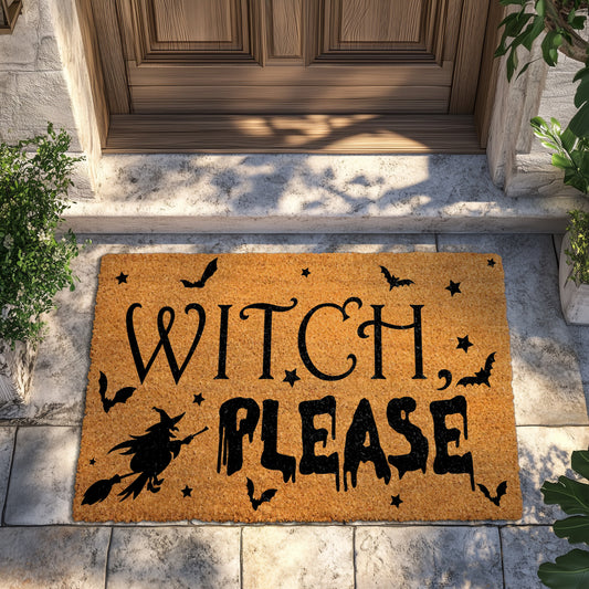 Spooky Season Welcome: Witch Please Doormat, Funny Fall Porch Rug