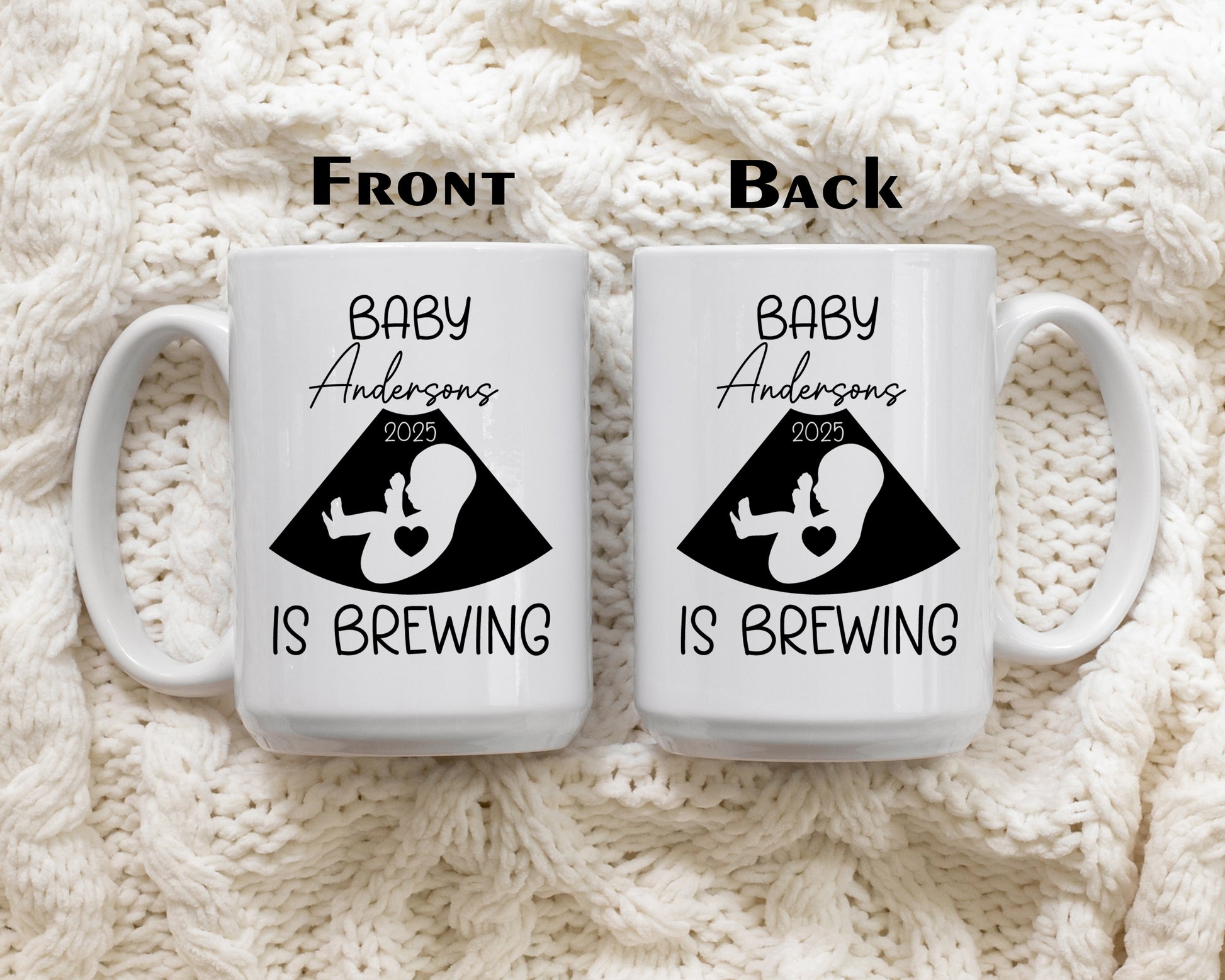 Ultrasound Design Cup, Personalized Baby Shower Gift for Expecting Mom