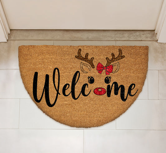 Festive Reindeer Doormat: Christmas Cheer for Your Home!
