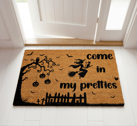 Witch Welcome: Spooky Season Doormat, Funny Housewarming Gift Decor