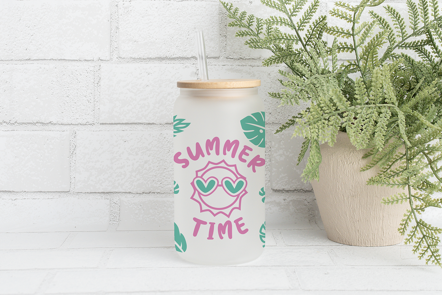 Tropical Flamingo Pineapple Glass Tumbler, Perfect for Summer Sips