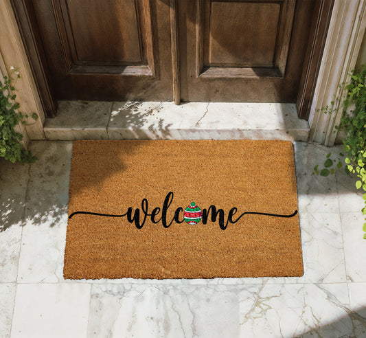 Festive Front Door Mat: Christmas Welcome for Cozy Winter Decor