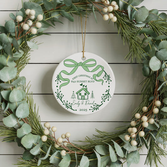 Personalized New Home Holiday Ornament, Charming Housewarming Keepsake Gift