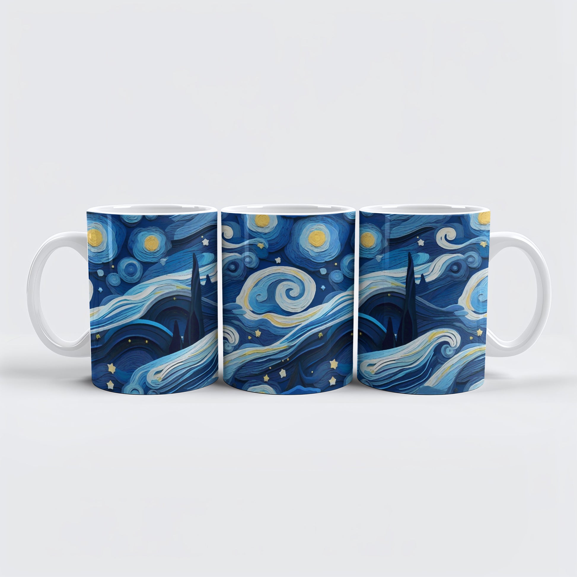 Starry Night Inspired Ceramic Mug, Vibrant Colors, Art Lover Gift
