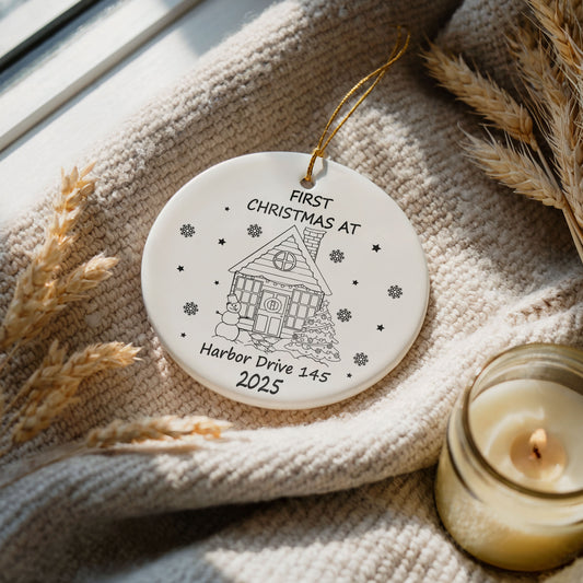 Personalized New Home Ornament, Housewarming Keepsake, Cute Christmas Decor