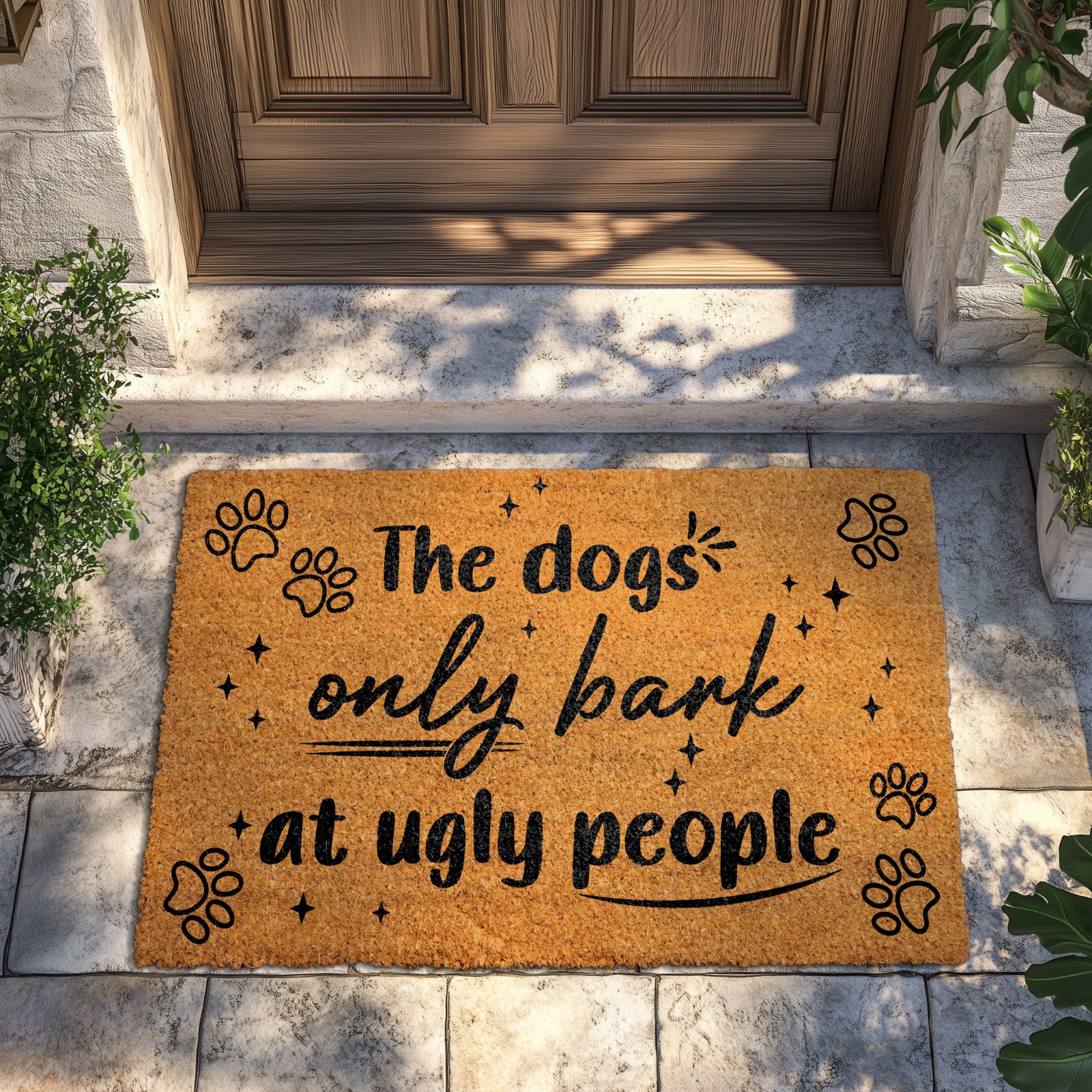 Humorous Dog Welcome Mat, Front Porch Decor, Rude Humor Gift