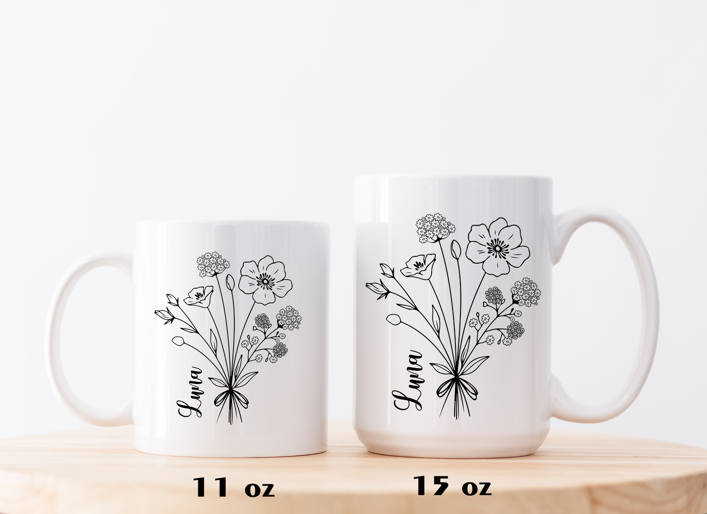 Handcrafted Spring Flower Pottery Mug, Custom Garden Tea Cup, Botanical Coffee Mug