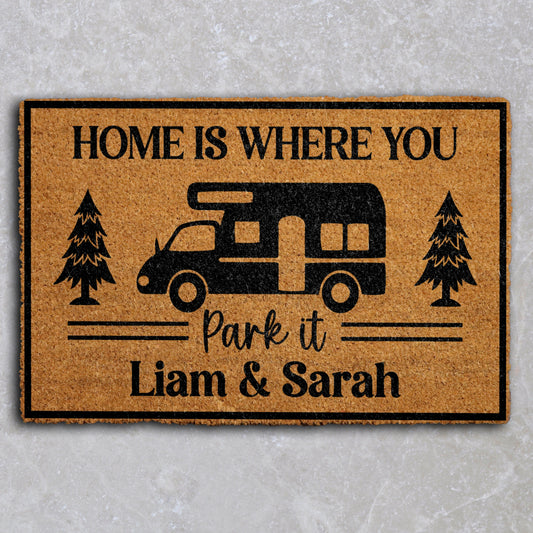 Custom Name RV Doormat, Personalized Camper Decor for Motorhome Camping