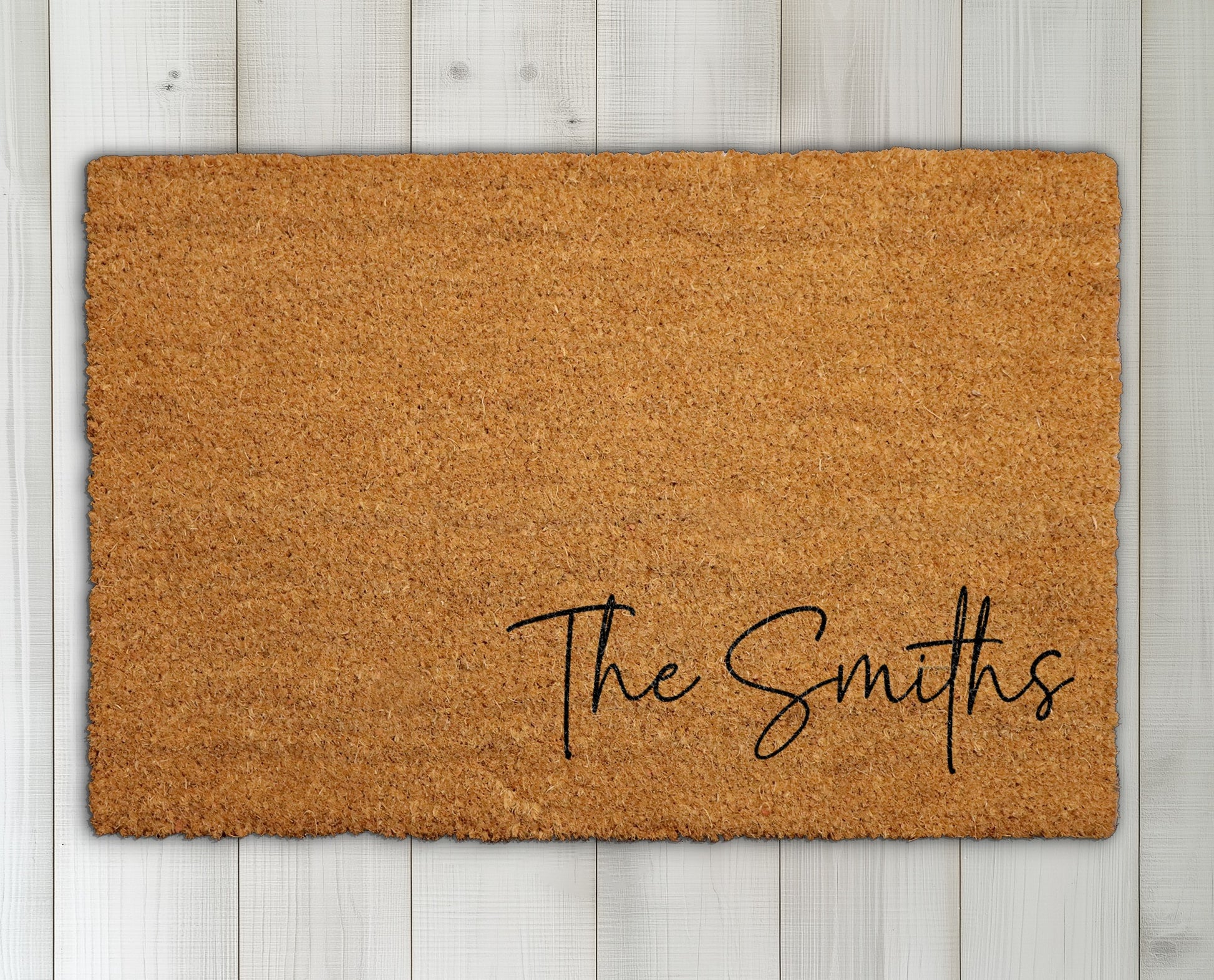 Elegant Custom Last Name Doormat, Minimalist Personalized Welcome Mat