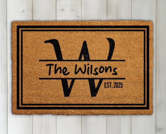 Custom Family Name Doormat, Perfect Housewarming & Wedding Gift